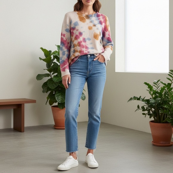 The Elder Stateman Cashmere Sweater Small Tie Dye Watercolor Luxury Designer USA - Picture 2 of 11